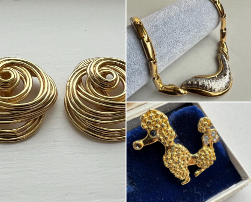 Affordable Vintage Gold Jewelry that  Won’t the Bank and is One of a Kind cover photo collage