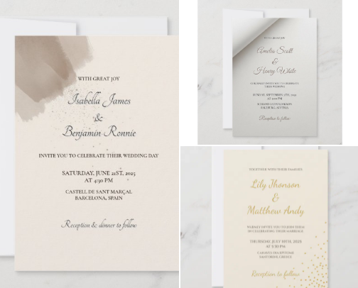 My favourite minimalist wedding invitation card designs cover photo collage