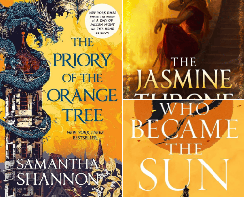 Sapphic fantasy books cover photo collage