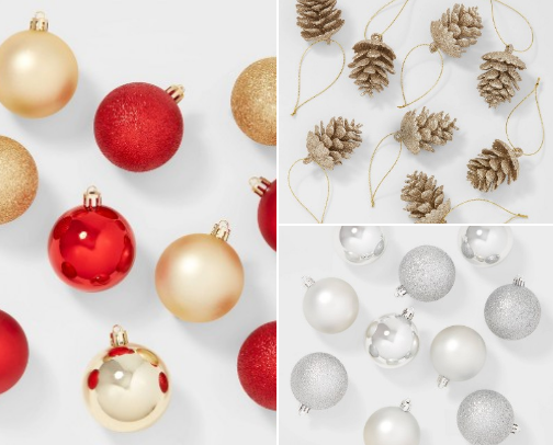 Christmas trees and decorations cover photo collage
