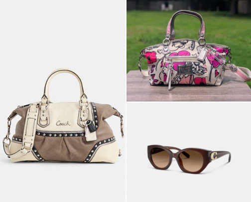 Purses and sunglasses cover photo collage