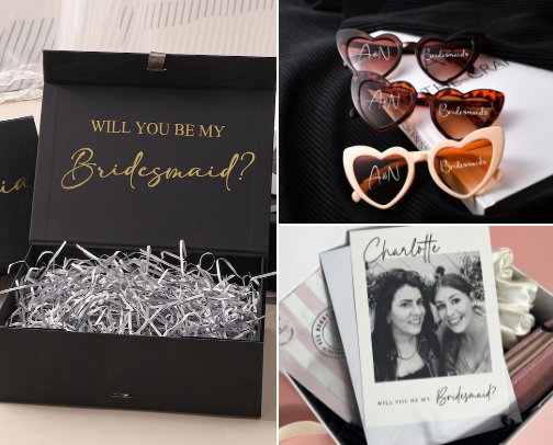 Bridesmaids proposal box items ✨ cover photo collage