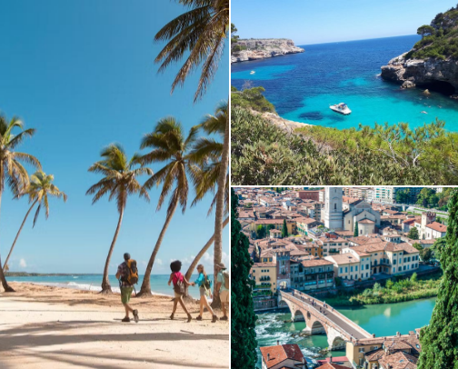Travel places cover photo collage