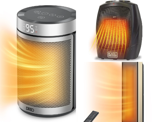Make your home cozy with a space heater! cover photo collage