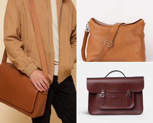 Leather Messenger Bags I’d Carry Instead of a Stiff Work Tote cover photo collage