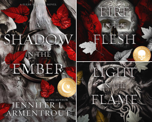 Free PDF - A Shadow in the Ember: Flesh and Fire, Book 1 fan reading guide cover photo collage