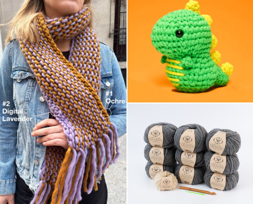 Cozy Handcrafted Creations Knit Stitch and Weave Your Way to Calm cover photo collage