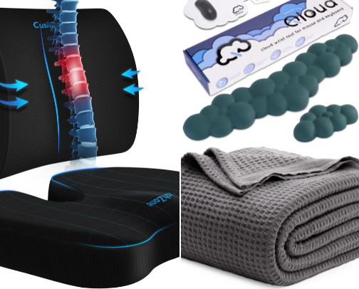 Aesthetic WFH Upgrades: Cozy & Productive Desk Essentials Under $50 cover photo collage