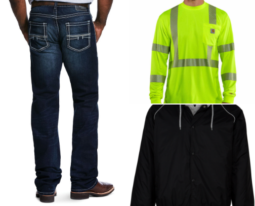 Work clothes for men cover photo collage