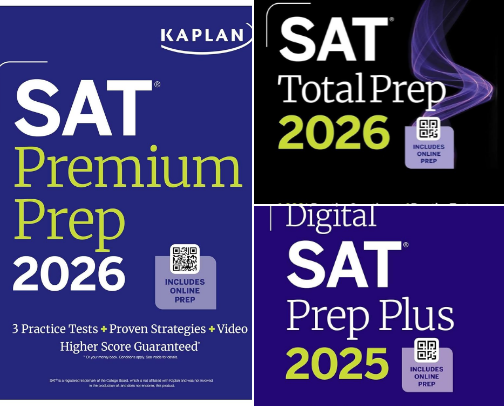Read Online - Study companions for SAT Premium Prep 2026: Includes 3 Full Length Practice Tests, 700+ Practice Questions, + 1 Year Online Access to Quizzes and Video Lessons and Tutorials (Kaplan Test Prep) cover photo collage