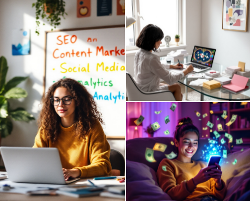 Easy Side Gigs & Ways to Earn $$ cover photo collage