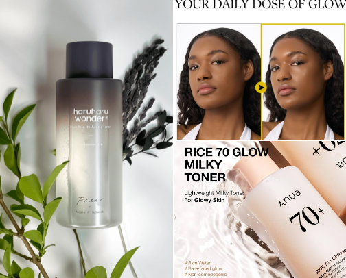 Toners- Face Prep: Help with hydration and evening skin discoloration ✨☺️✨✨ cover photo collage