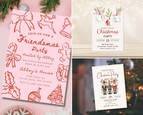 Christmas Party and Dinner Hosting cover photo collage