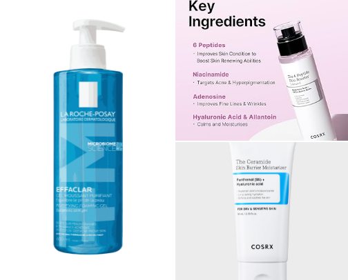 skincare products 🤍 cover photo collage
