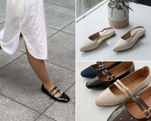 Elegant flat shoes for hangouts cover photo collage