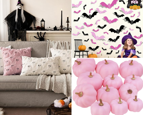 Pink Halloween cover photo collage
