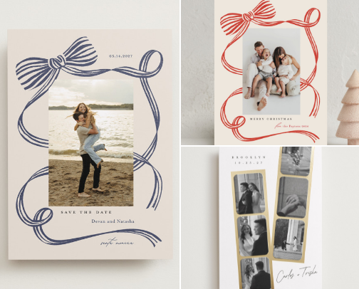 minted card weding day cover photo collage