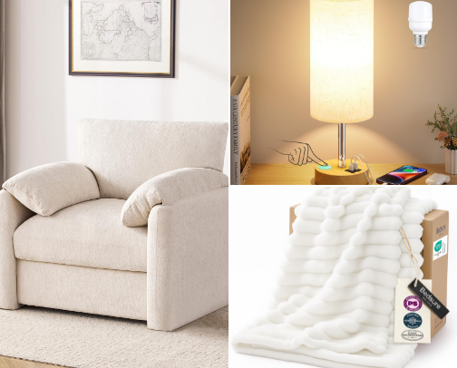 Everything I'd Buy for a Cozy Reading Nook cover photo collage