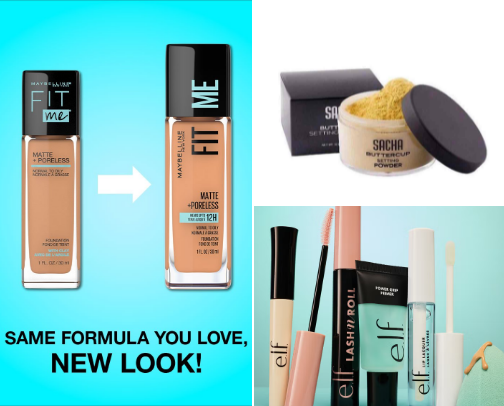Makeup products cover photo collage