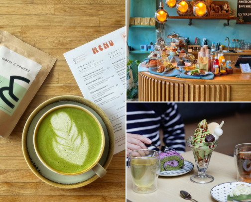 Matcha spots in London cover photo collage