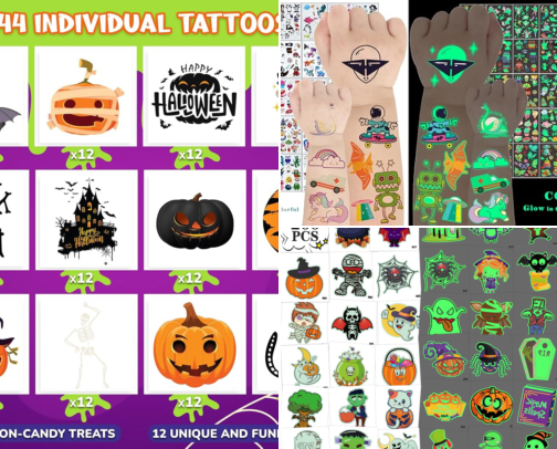 Top 10 Halloween Tattoos for Kids cover photo collage