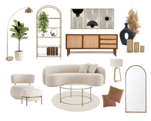 Beige and cosy living room you are dreaming about! cover photo collage