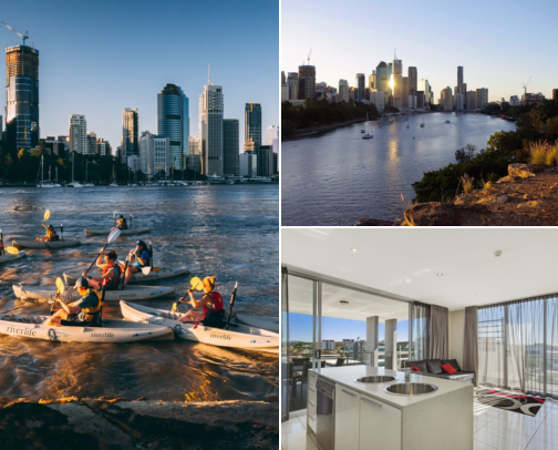 Hotel inspiration for a relaxed getaway, Brisbane, Australia: River Views, City Walks & Places to Stay cover photo collage