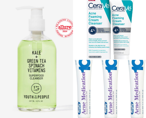 ✨Skincare for acne prone/ bumpy skin ✨ cover photo collage