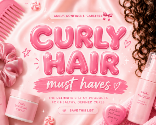 Curly Hair Must-Haves ⭐⭐⭐⭐⭐ cover photo collage