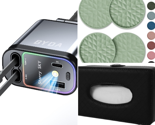 My car essentials cover photo collage