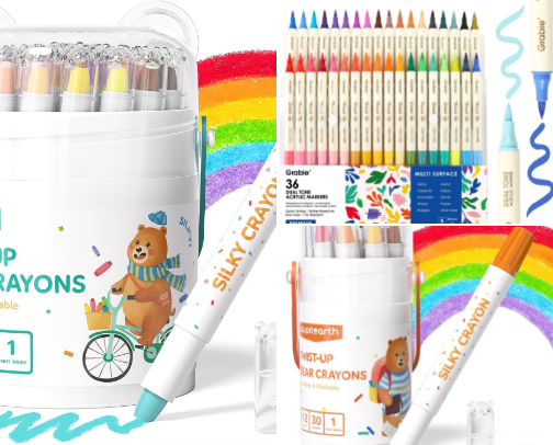 Art Supplies I use in my Sketchbook cover photo collage