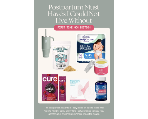 Postpartum Essentials I Swear By as a New Mom cover photo collage