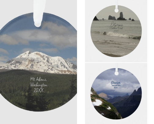 Northwest Outdoor Destinations Photography Christmas Ornaments cover photo collage