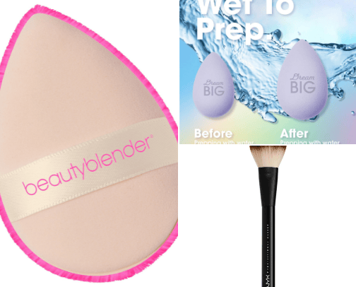 beautyblender and brush cover photo collage