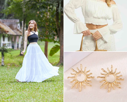 Summer clothes and accessories cover photo collage