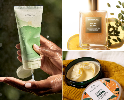 Body care bestsellers cover photo collage