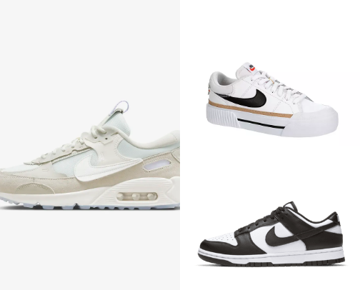 Casual women’s Nike shoes cover photo collage