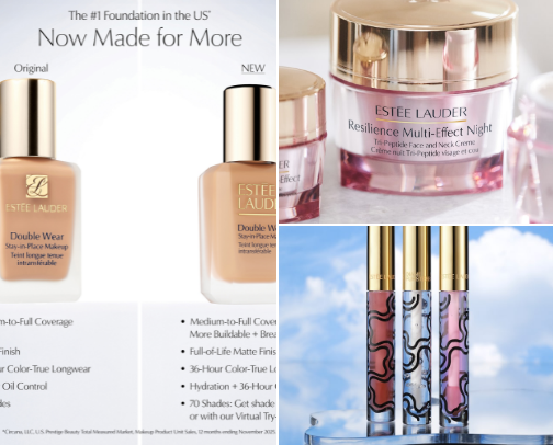 Estee lauder products cover photo collage