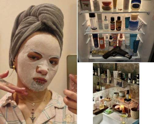 Skincare products i trust FOR MY SKIN : sensitive/combination- hormonal cover photo collage