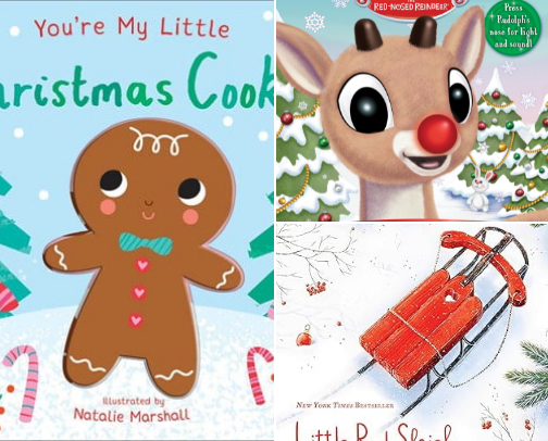 Christmas books for kids cover photo collage