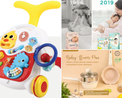 Baby equipment cover photo collage