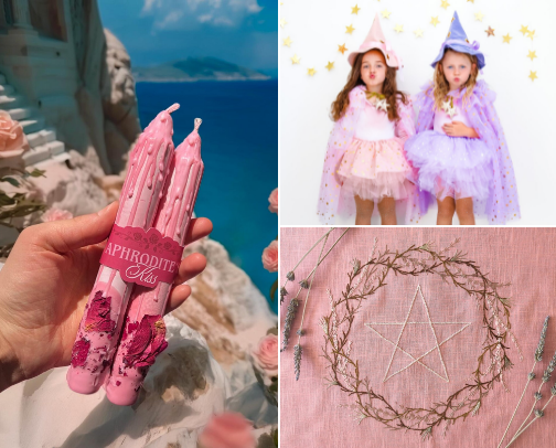 Soft And Femme Witch Aesthetic: Pink Tools & Treasures for Rituals and Everyday Life cover photo collage