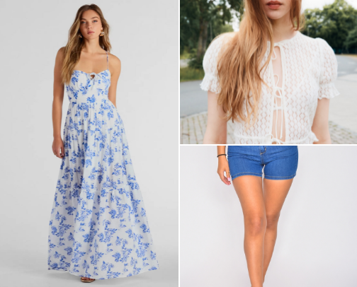 Stylish summer outfit cover photo collage