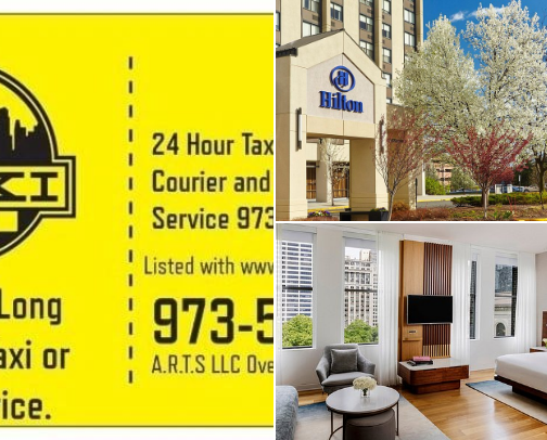 Best Hotels in East Rutherford Meadowlands NJ + Reliable Airport Taxi & Car Rentals 2026 Guide cover photo collage