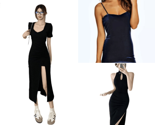 Ruched Bodycon Velvet Dress cover photo collage