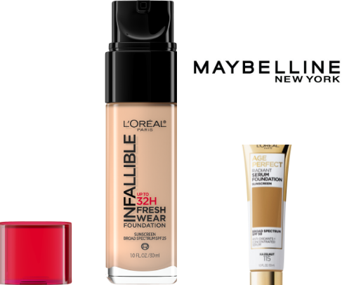 Makeup products🩶 cover photo collage