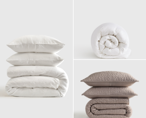 Cozy Bedroom: Organic Bedding cover photo collage