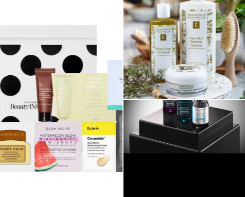 Skincare products cover photo collage