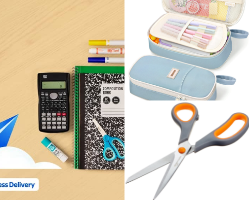 Back to school supplies cover photo collage