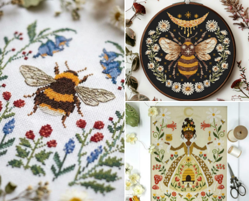 25 Bee Cross Stitch Patterns I Recommend cover photo collage